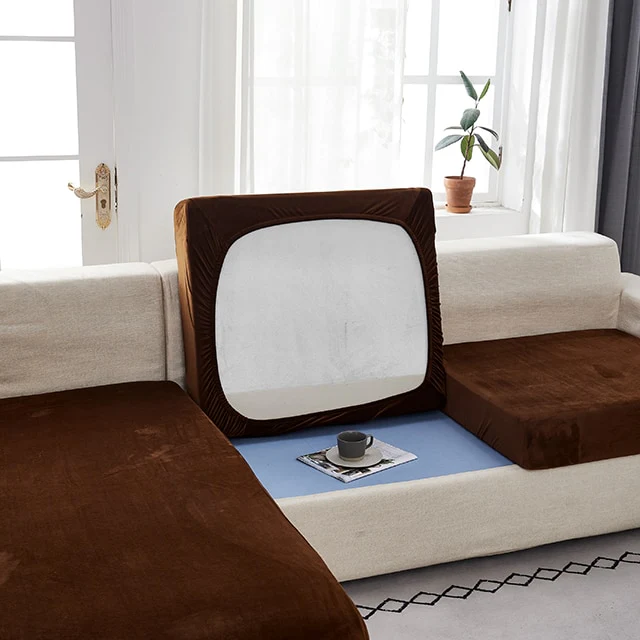 Velvet Sofa Seat Cushion Cover - Image 9