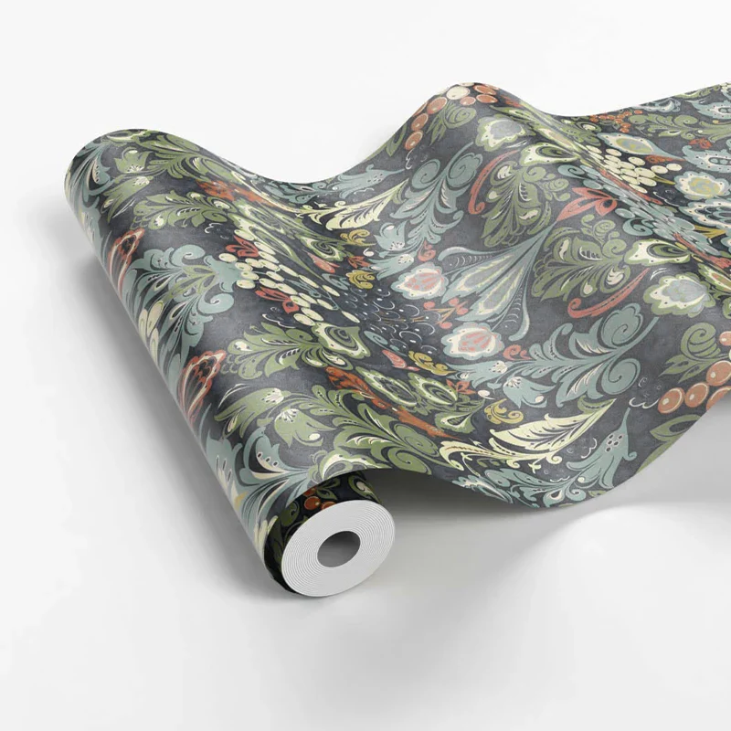 Vintage Blue Floral Wallpaper - Image 16