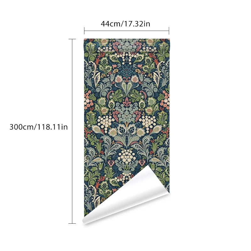 Vintage Blue Floral Wallpaper - Image 19