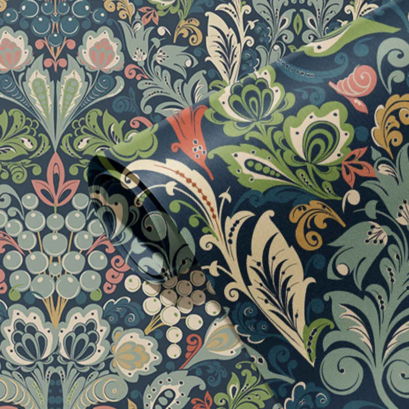 Vintage Blue Floral Wallpaper - Image 5