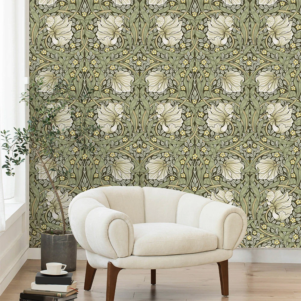 Vintage Floral Adhesive Wallpaper - Image 2