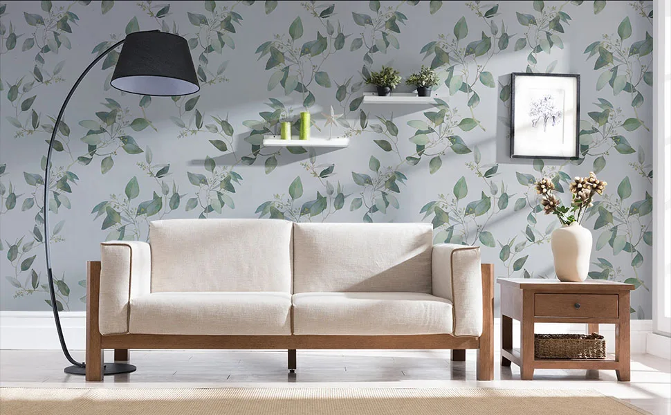 Vinyl Green Leaf Peel and Stick Wallpaper - Image 12