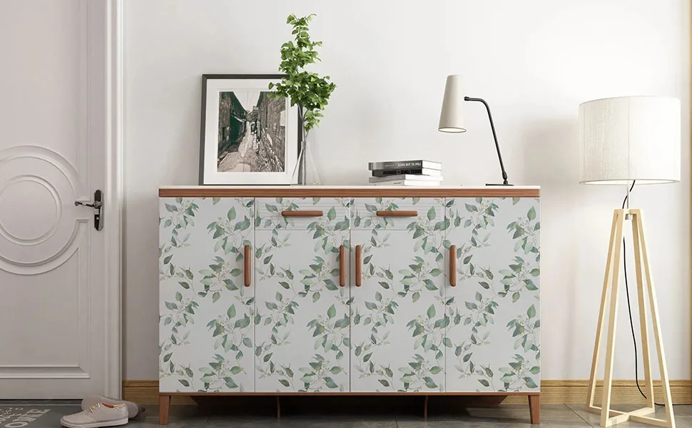 Vinyl Green Leaf Peel and Stick Wallpaper - Image 14