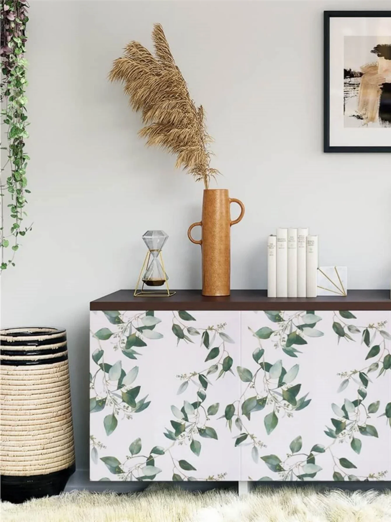Vinyl Green Leaf Peel and Stick Wallpaper - Image 2