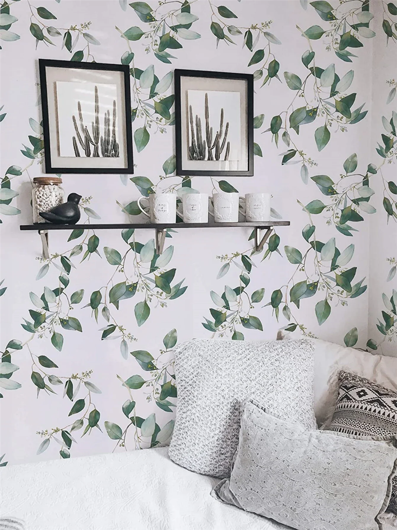 Vinyl Green Leaf Peel and Stick Wallpaper - Image 3