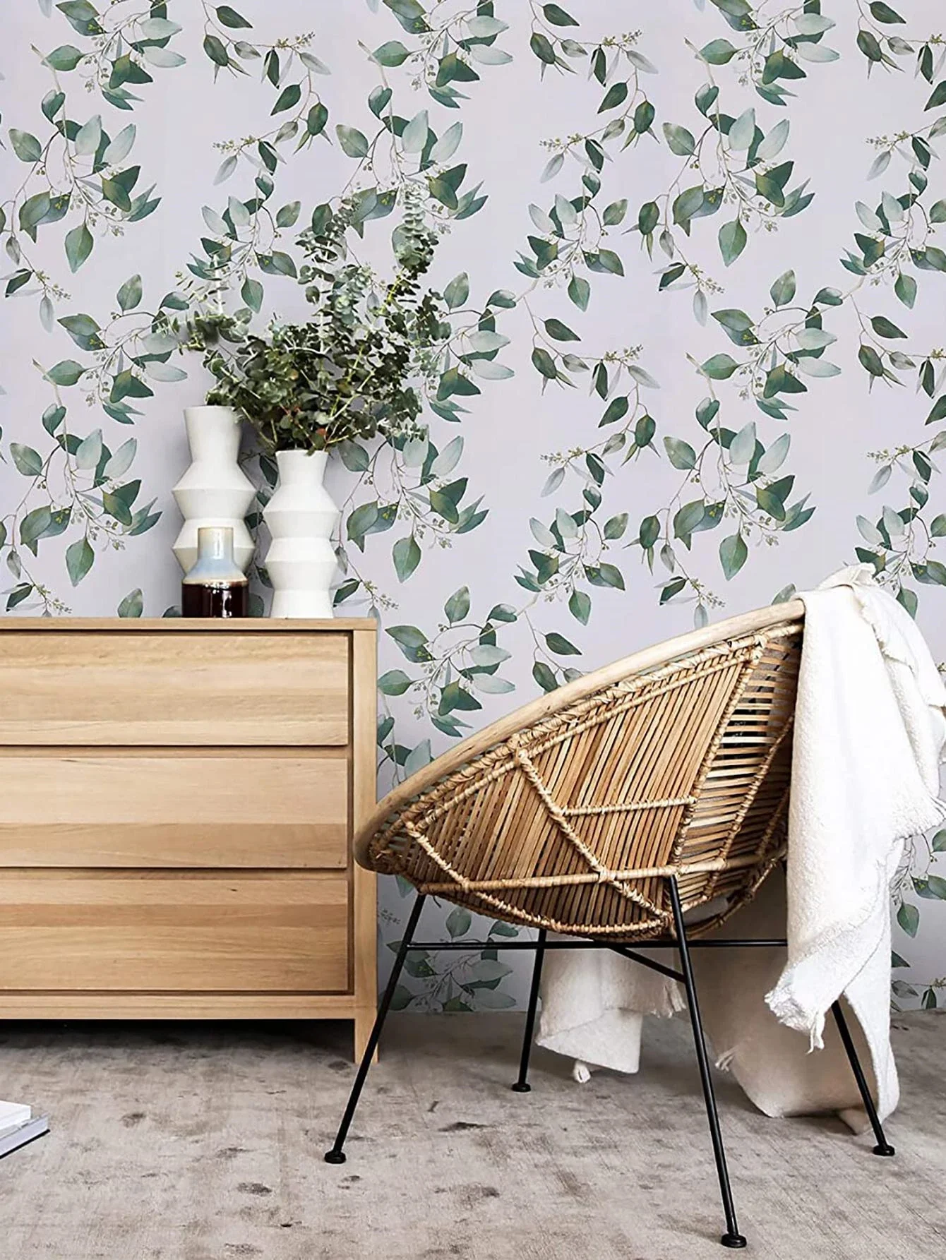 Vinyl Green Leaf Peel and Stick Wallpaper - Image 4