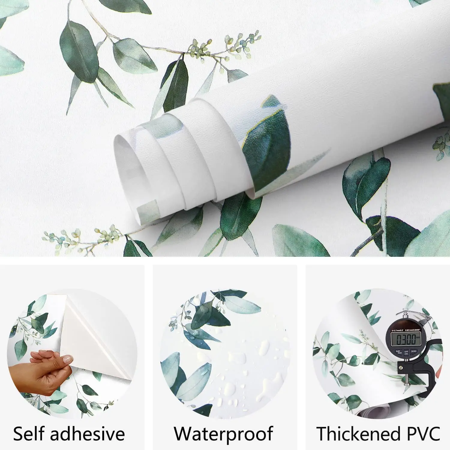 Vinyl Green Leaf Peel and Stick Wallpaper - Image 8