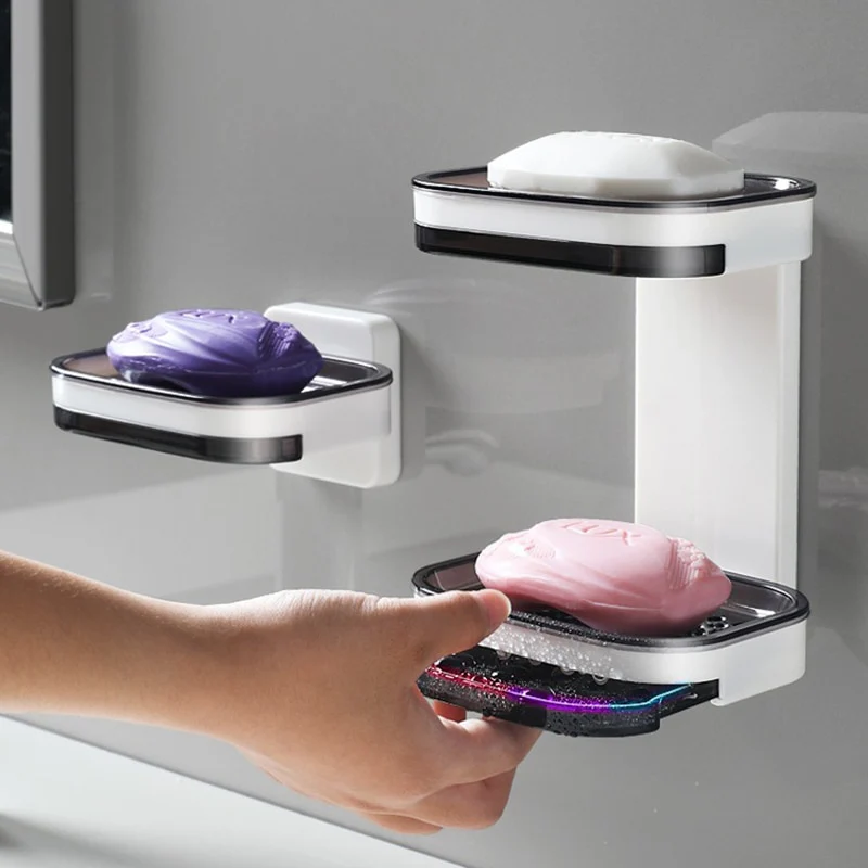 Wall Mounted Double Layer Soap Rack - Image 10