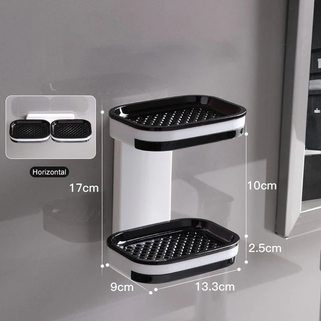 Wall Mounted Double Layer Soap Rack - Image 3