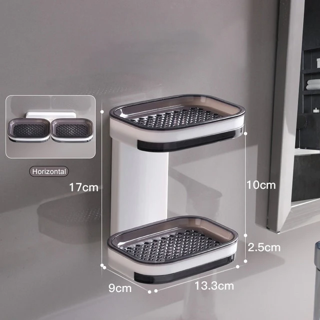 Wall Mounted Double Layer Soap Rack - Image 5