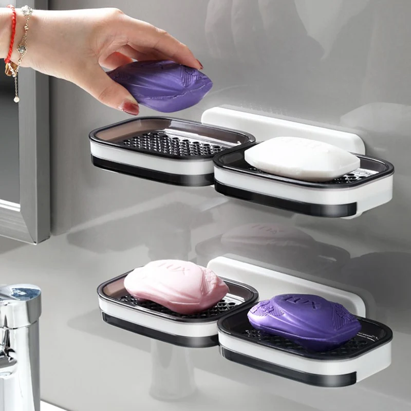 Wall Mounted Double Layer Soap Rack - Image 9