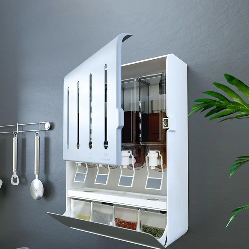 Wall-Mounted Kitchen Spice Seasoning Dispenser Holder Box - Image 15