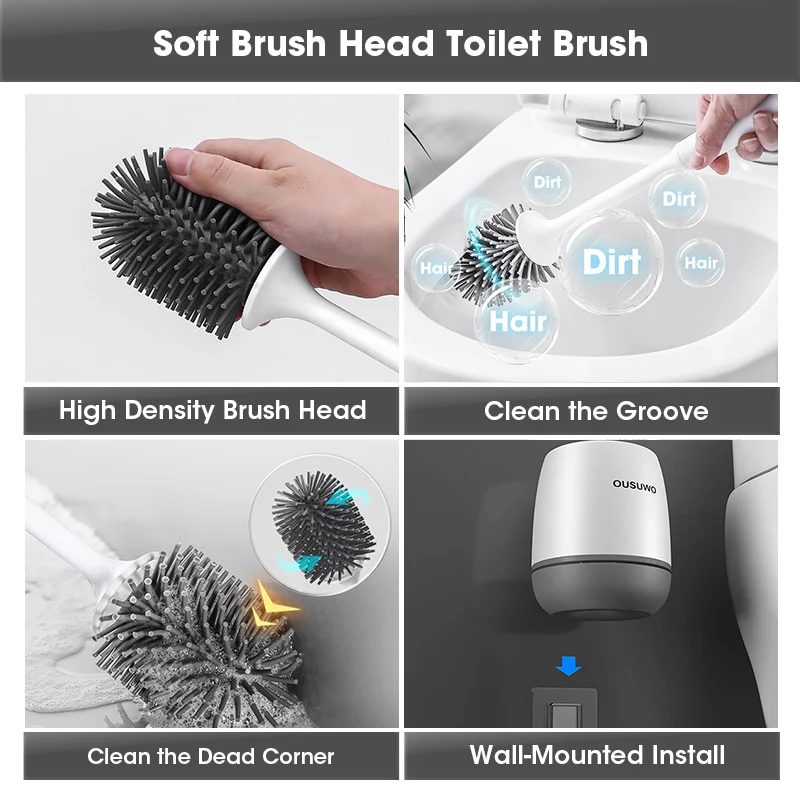 Wall-Mounted Silicone Toilet Brush - Image 18