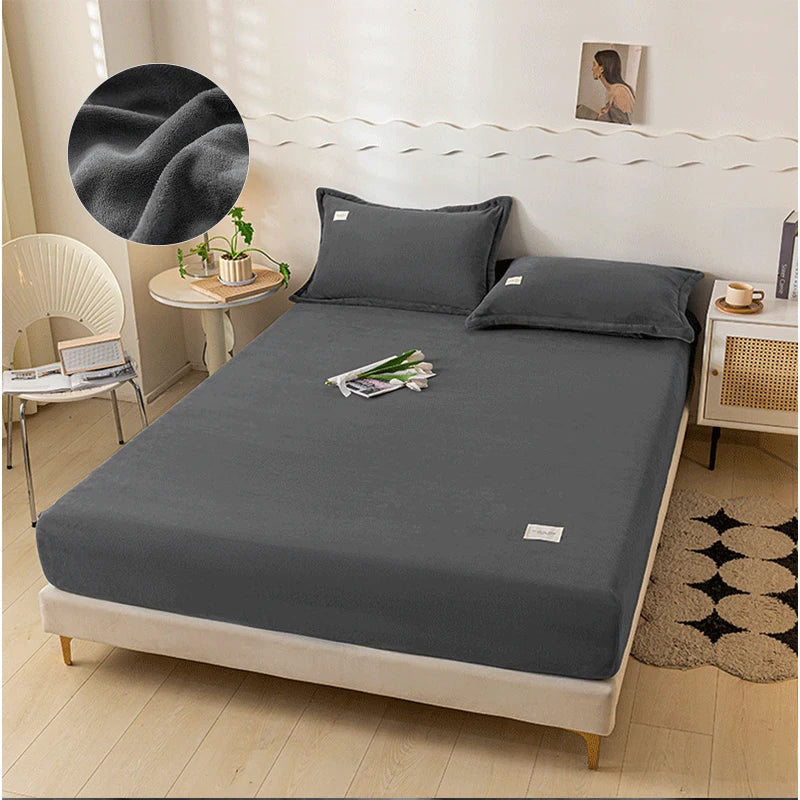 Warm Plush Fitted Bed Sheet - Image 17