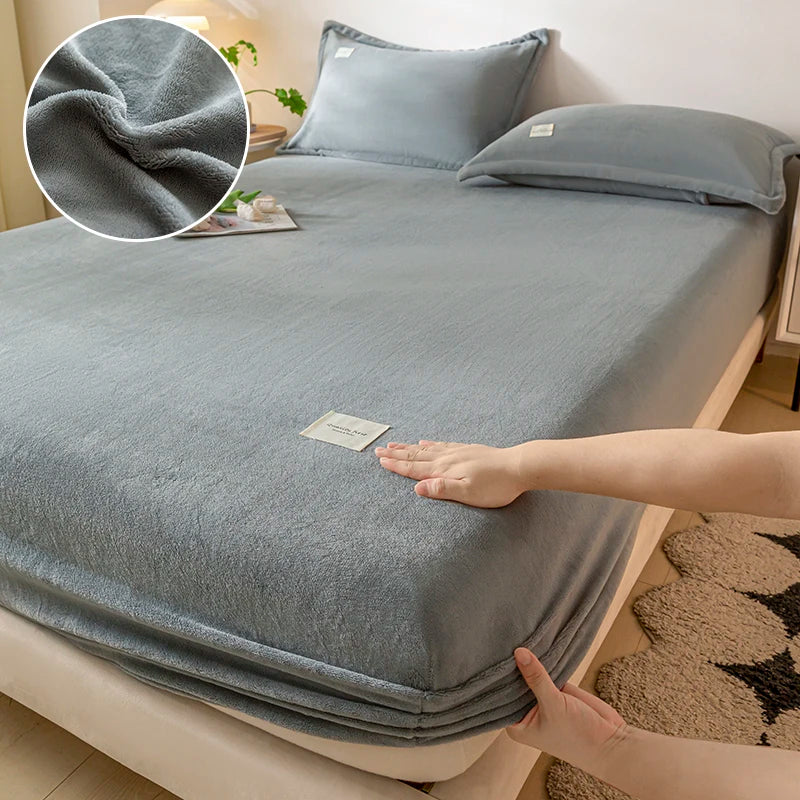Warm Plush Fitted Bed Sheet - Image 9