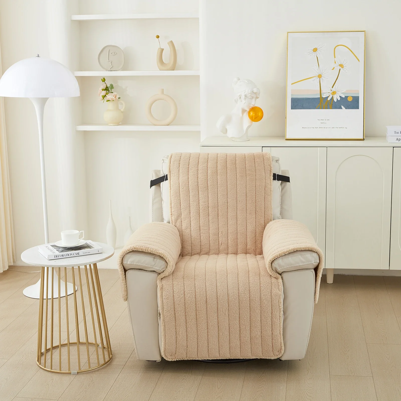 Warm Plush Fur Recliner Sofa Cover - Image 6