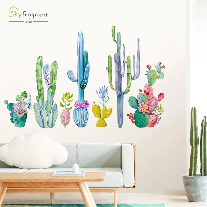 Watercolor Cactus Wall Sticker - Image 2