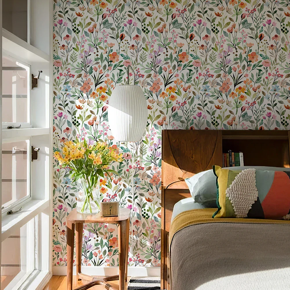 Watercolor Floral Self-Adhesive Wallpaper - Image 6