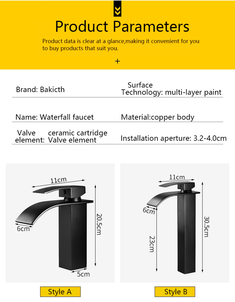 Waterfall Basin Sink Faucet - Image 33