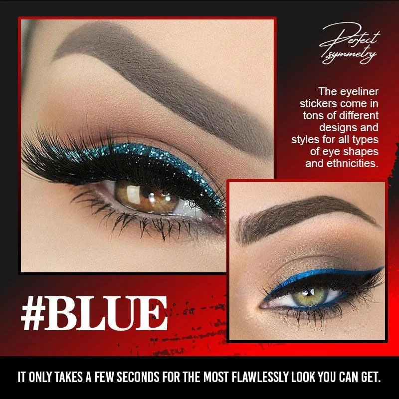 Waterproof Colorful Glitter Eyeliner Sticker Set - Image 17
