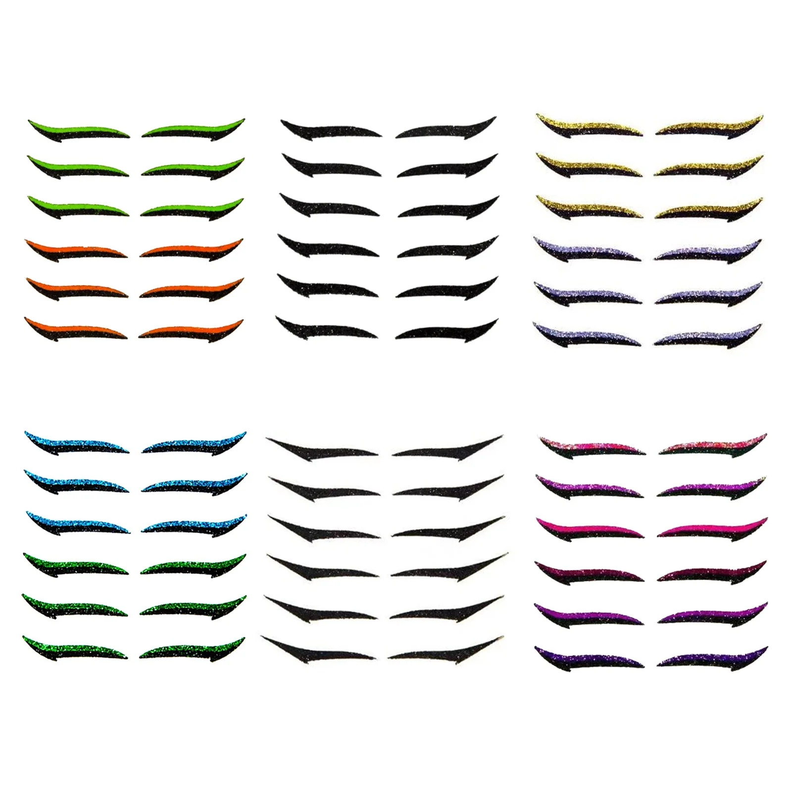 Waterproof Colorful Glitter Eyeliner Sticker Set - Image 18