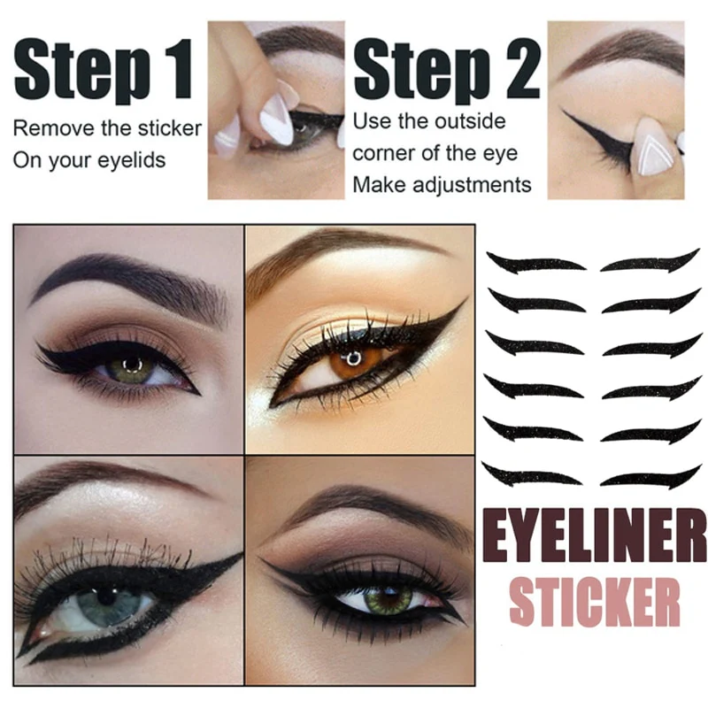 Waterproof Colorful Glitter Eyeliner Sticker Set - Image 19