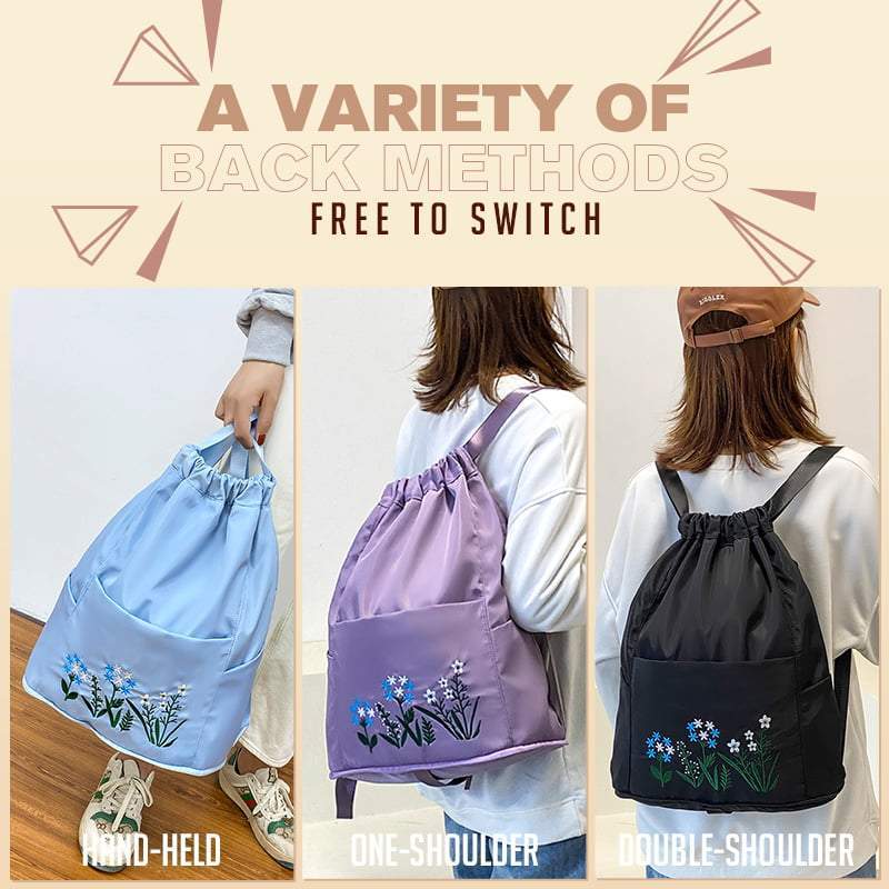 Waterproof Embroidered Flowers Backpack - Image 12