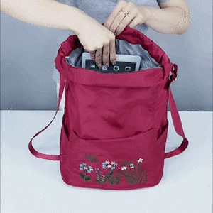 Waterproof Embroidered Flowers Backpack - Image 14
