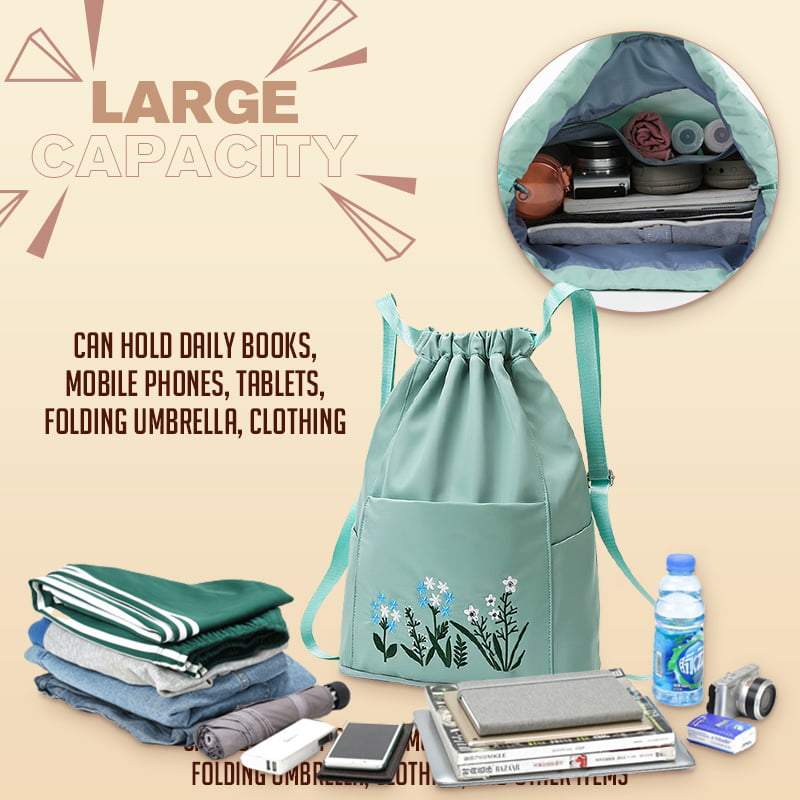 Waterproof Embroidered Flowers Backpack - Image 17