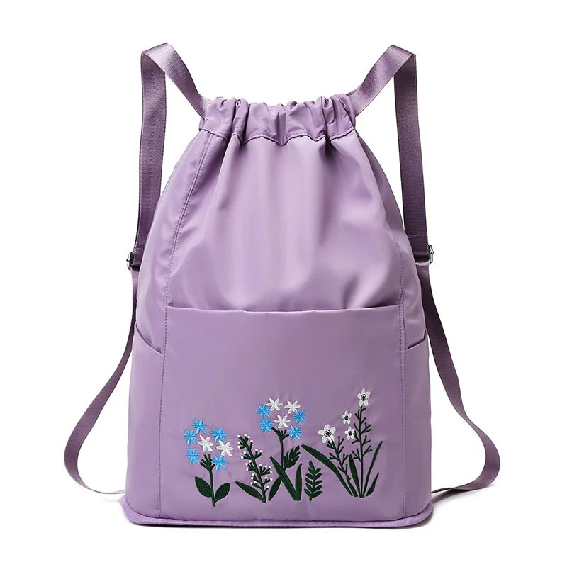 Waterproof Embroidered Flowers Backpack - Image 3