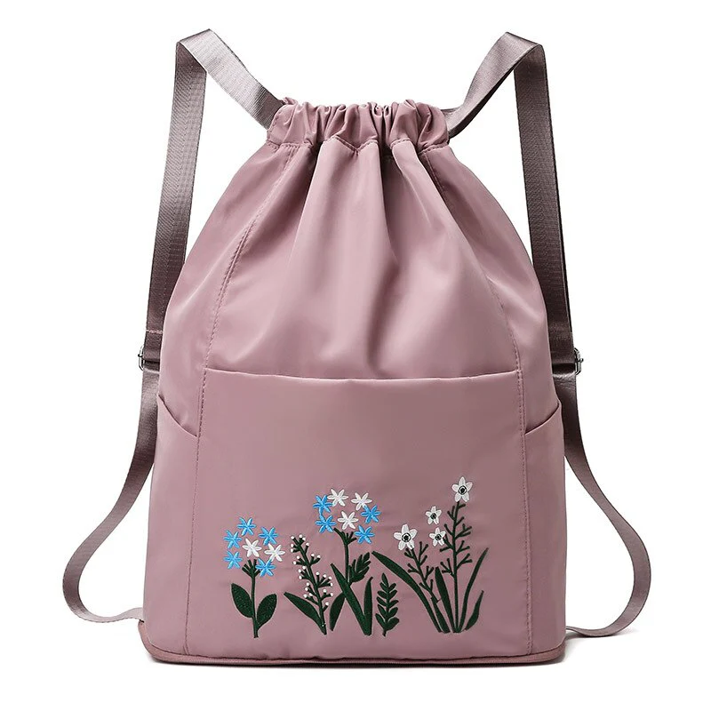 Waterproof Embroidered Flowers Backpack - Image 6