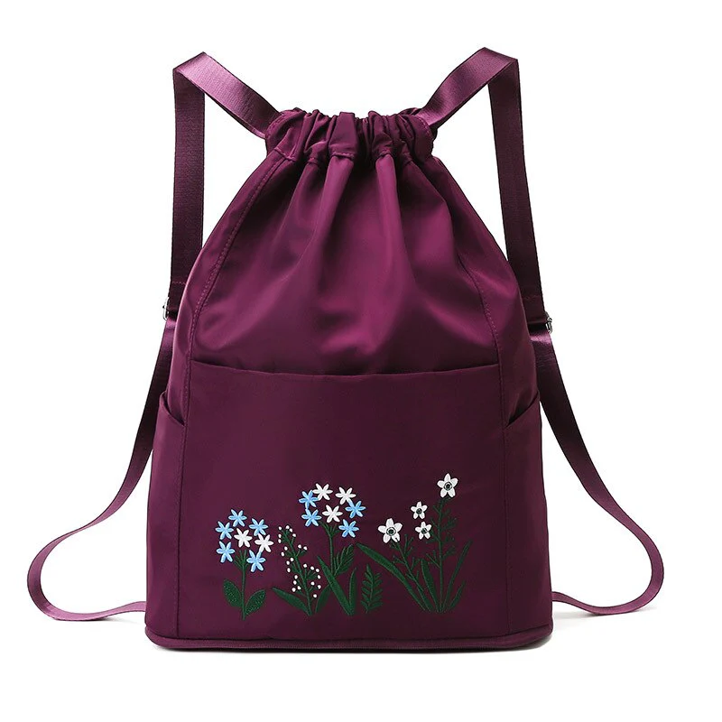 Waterproof Embroidered Flowers Backpack - Image 7