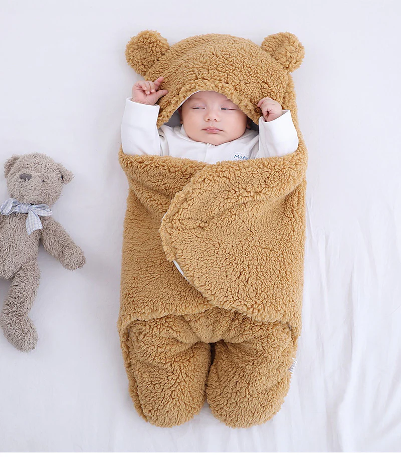 Winter Fleece Baby Sleeping Wrap Blanket - Image 12