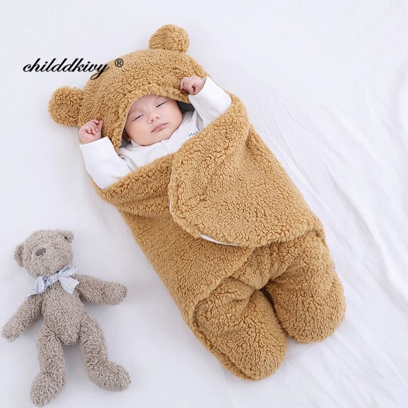 Winter Fleece Baby Sleeping Wrap Blanket - Image 4