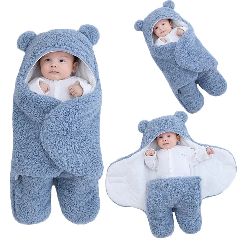Winter Fleece Baby Sleeping Wrap Blanket - Image 7