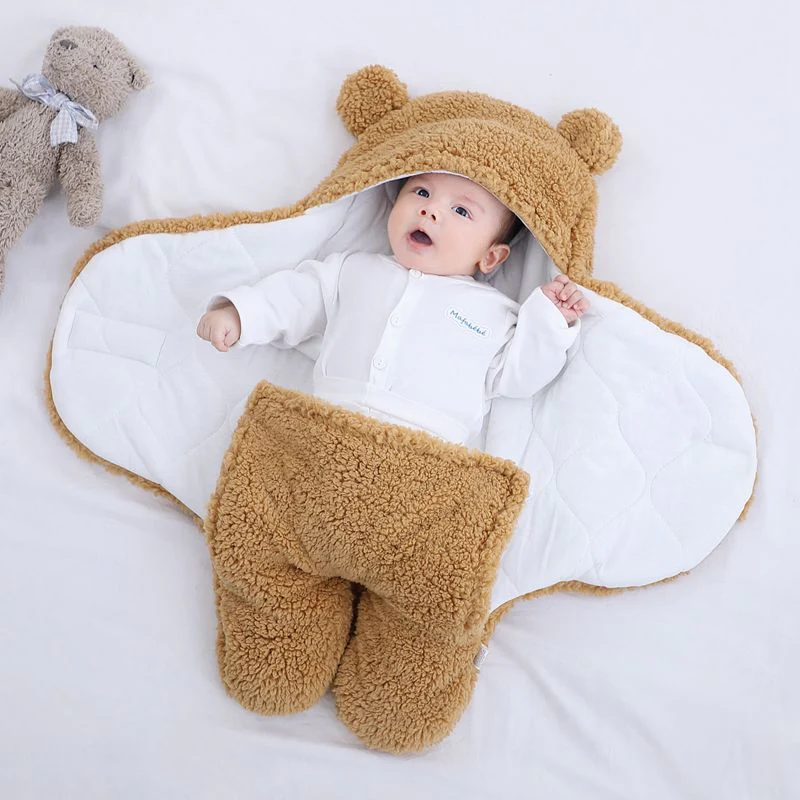 Winter Fleece Baby Sleeping Wrap Blanket - Image 8