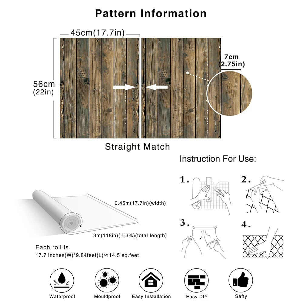 Wood Self-adhesive Wallpaper - Image 9