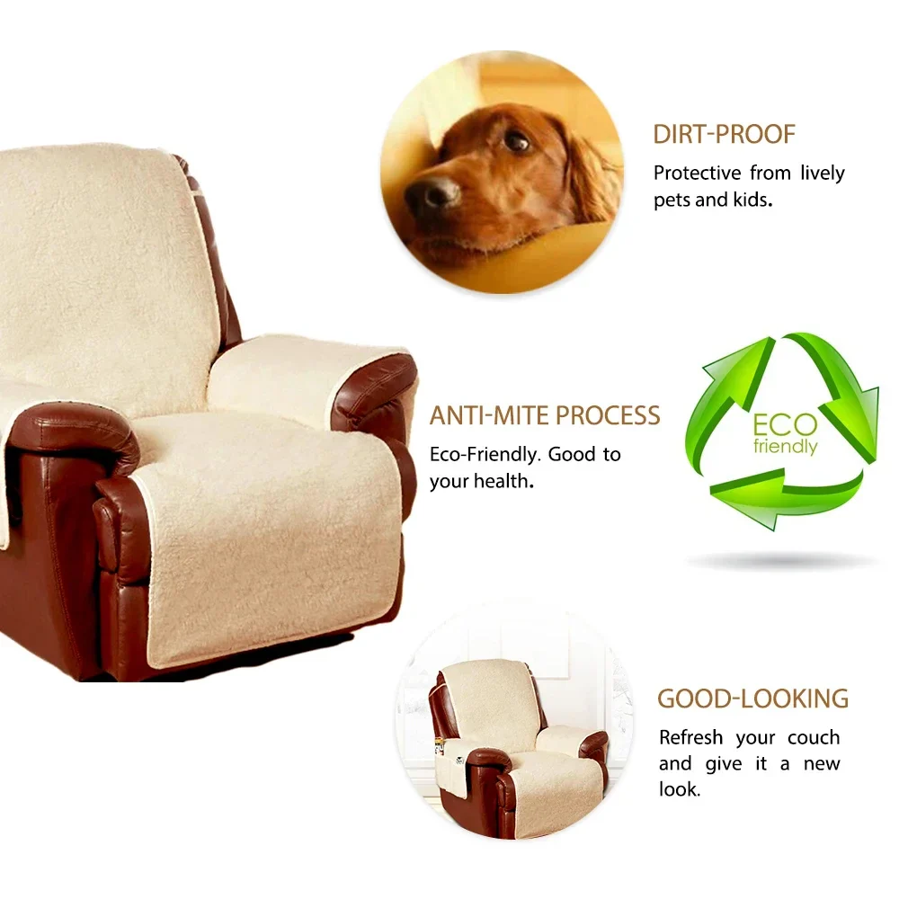 Wool Warm Recliner Sofa Cover - Image 4