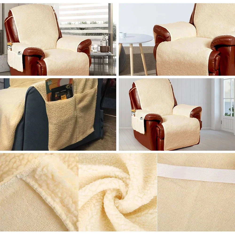 Wool Warm Recliner Sofa Cover - Image 6